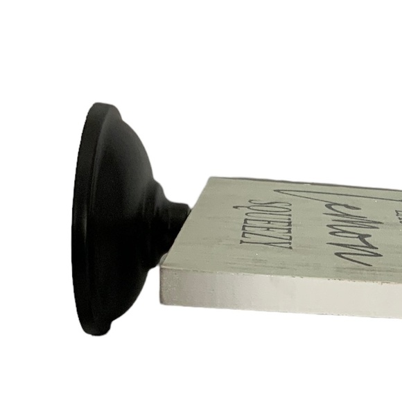 Lemon Decorative Pedestal Freestanding Sign Plaque Script Phrase Wood Metal - Picture 5 of 14